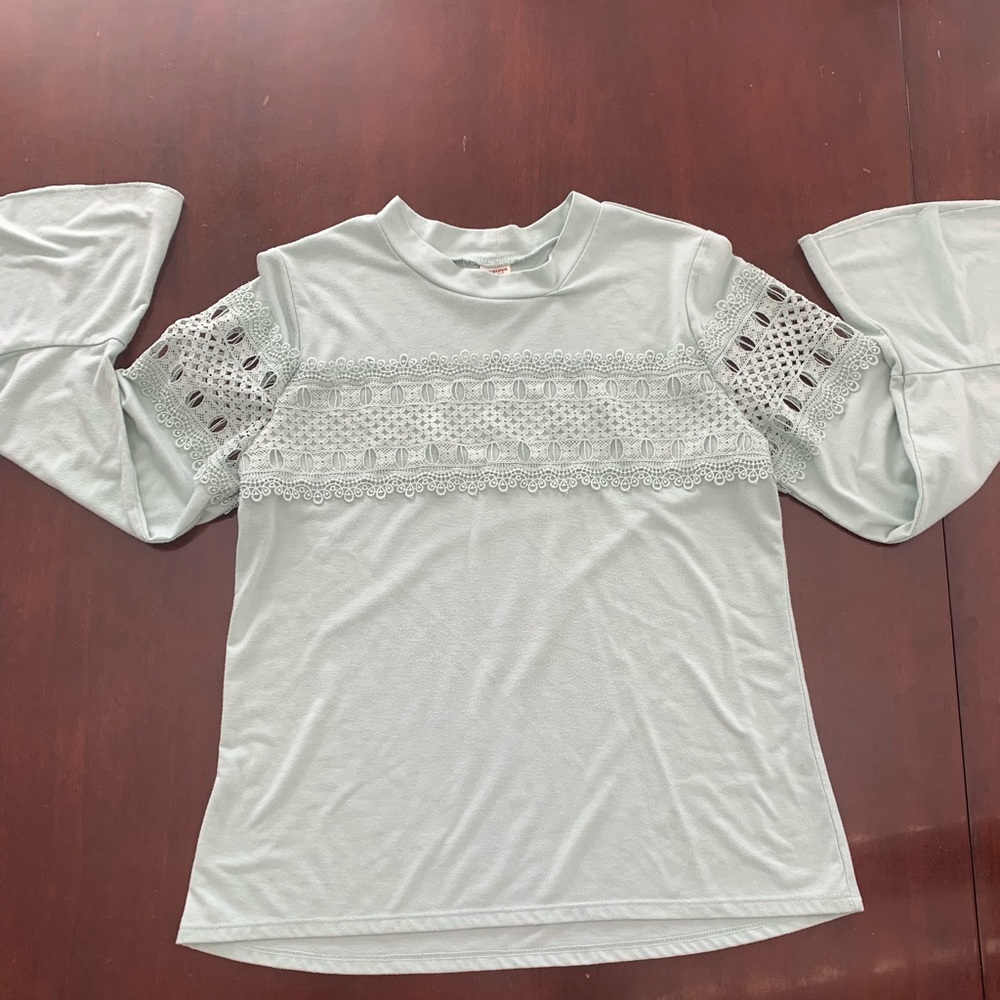 Arizona Jean Co. Girls Teal Embroidered Long Sleeve